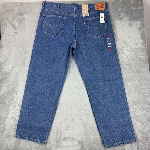NWT LEVIS 550 Relaxed Fit Big & Tall Mens Tapered Leg Denim Jeans Grunge 44x32 - Picture 3 of 9
